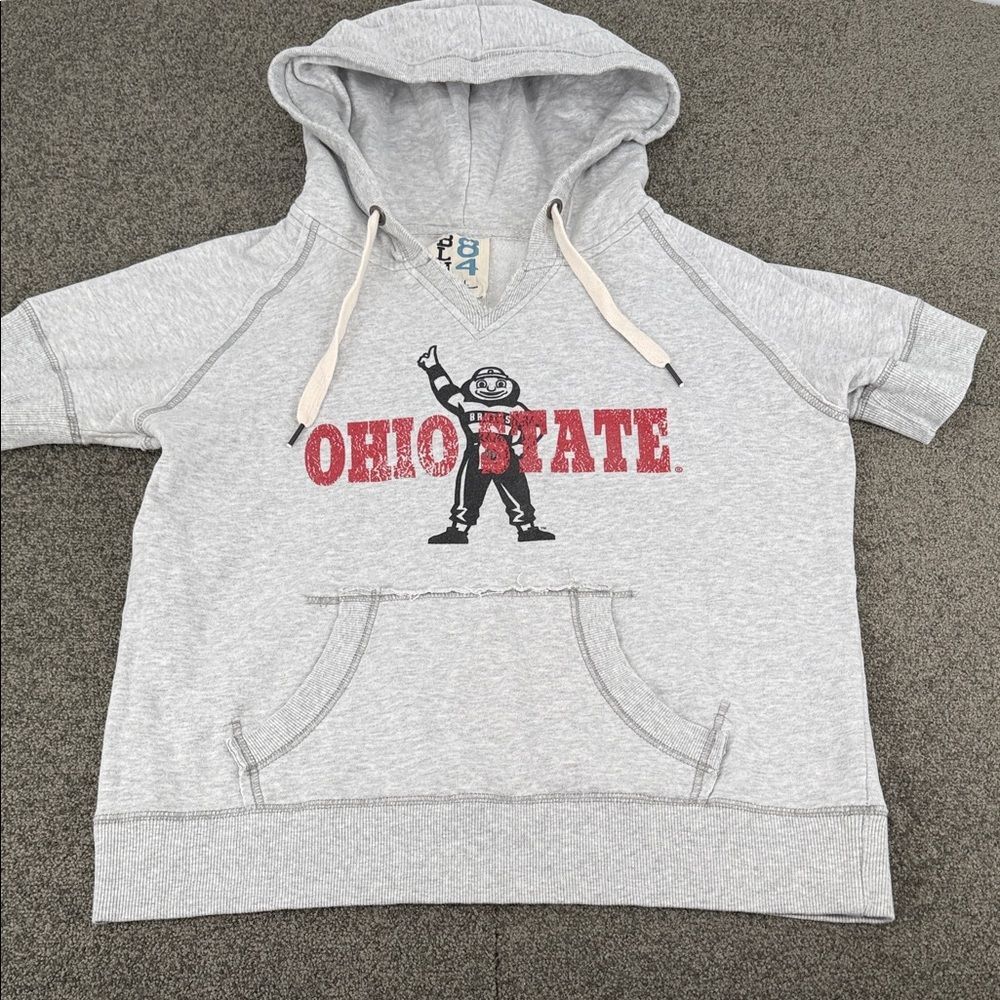 Blue 84 Ohio State Sweatshirt Wm Large Grey Brutus Short Sleeve Hoodie Pullover